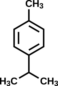 P-cymen structural formula, vector illustration  