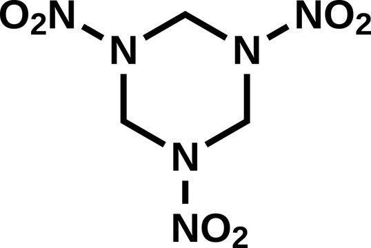 Cyclonite structural formula, vector illustration  
