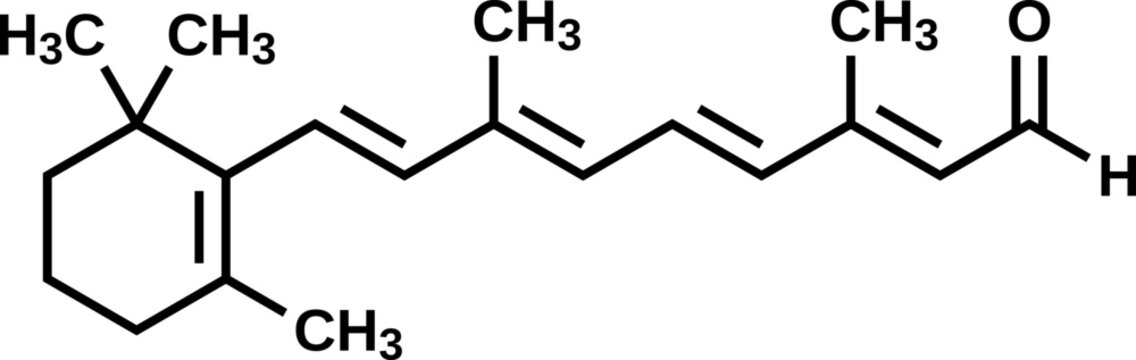 Retinal structural formula, vector illustration  