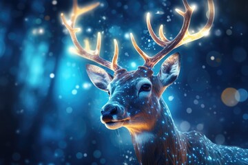 A close-up photograph of a deer in the snow. This image captures the beauty and serenity of nature during winter. Perfect for any winter-themed projects or nature-related designs.