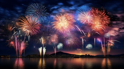 Happy new year fire works