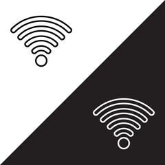 Wi Fi icon vector. Wireless sign symbol in trendy flat style. Wifi vector icon illustration isolated on white and black background