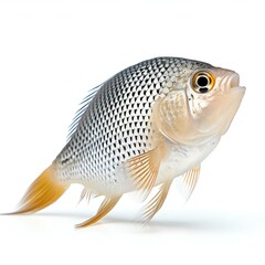 Cichlid fish isolated on white background,