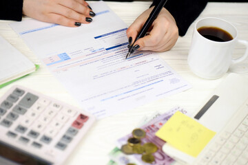 Accountant fill french tax form CA12 Value added tax and similar taxes in end of tax period....