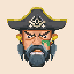 Fototapeta premium Pixel pirate face