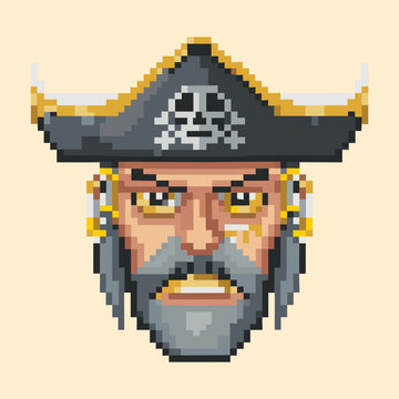 Pixel pirate face