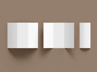 Obraz premium Blank Tri fold letter size brochure 3d render to present your design