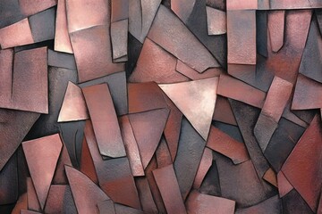 Abstract background made of  pieces of rusty metal, close up