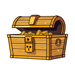 chest treasure isolated vector illustration