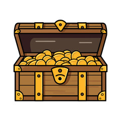 chest treasure isolated vector illustration