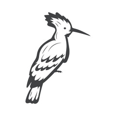 hoopoe Bird  retro style stock vector Illustration