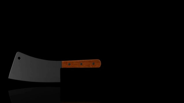 Cleaver turns on itself - loop animation - black background