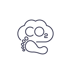 carbon footprint line icon, vector