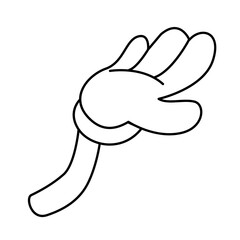 Retro 30s cartoon mascot gloves gestures