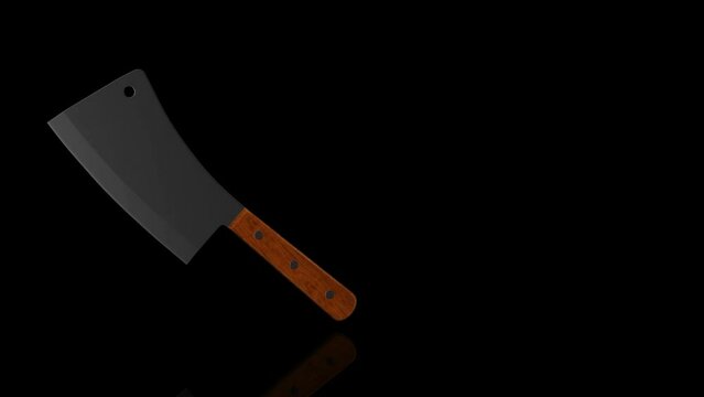 Cleaver turns on itself - loop animation - black background