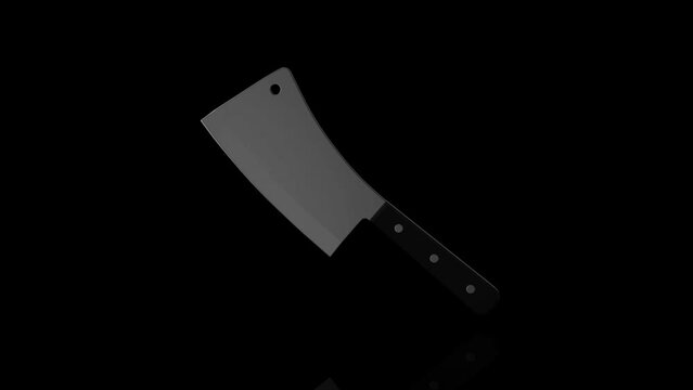 Cleaver turns on itself - loop animation - black background