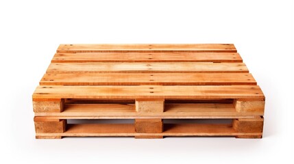 Wooden pallet isolated on empty white background, created with Generative Ai technology.