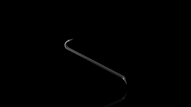 Crowbar turns on itself - loop animation - black background