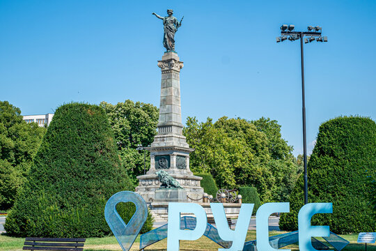Ruse, Bulgaria - July 20, 2020: center of city of Ruse, Bulgaria