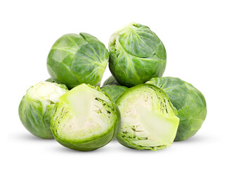 Fototapeta premium Brussel Sprouts isolated on white background