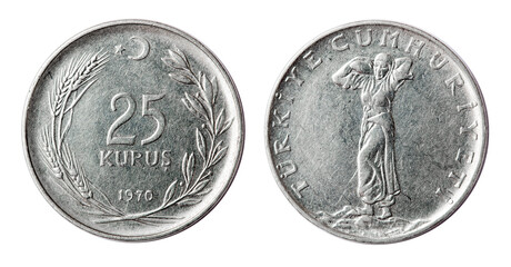 Coin 25 kurus. Turkey. 1970