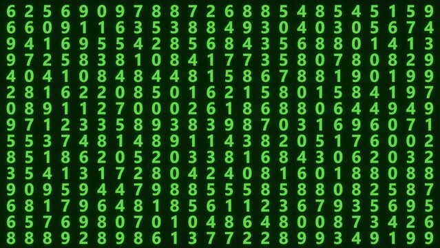 Abstract random numbers digital code animation.