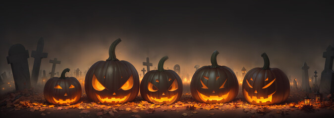 Halloween pumpkins illustration background for your projects.