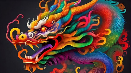 chinese dragon statue in the temple