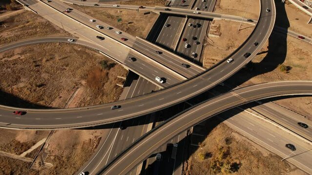 city traffic rush-hour overpass highway interchange 