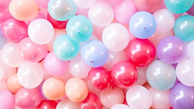 Pastel birthday party balloon background image