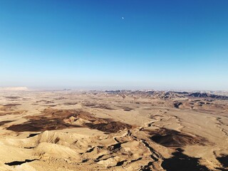 Fototapeta na wymiar Desert landscape, sand dunes and terrain on a sunny day in Tel Aviv