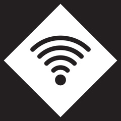 Wi Fi icon vector. Wireless internet logo design. Wifi vector icon illustration in rhombus isolated on black background