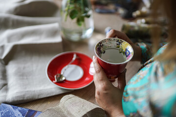 Coffee break in a cosy room
