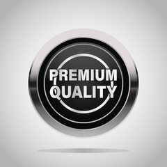 Luxury silver metal badges and labels. Retro vintage circle badge design