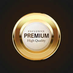 Luxury golden badges and labels. Retro vintage circle badge design