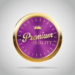 Luxury golden purple badges and labels. Retro vintage circle badge design