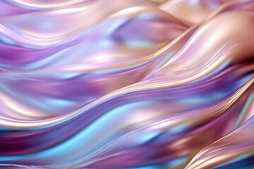 Fototapeta premium Abstract background of big waves of shiny iridescent pearls.