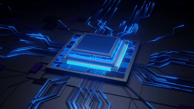Futuristic Microprocessor: CPU Activation on Motherboard with Energy Pulse Expansion.