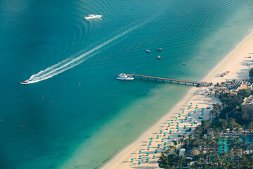 Jumeirah Beach Residence (JBR) beach in Dubai during a sunny day