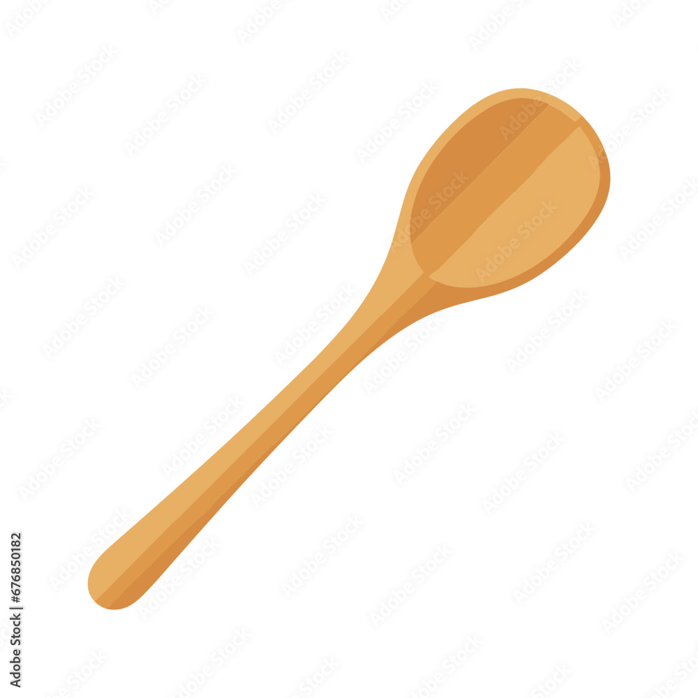 Wall mural wood spoon isolated vector