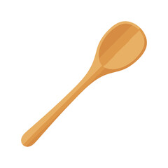 wood spoon isolated vector - obrazy, fototapety, plakaty