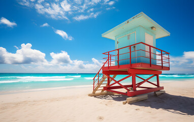 Fototapeta premium Lifeguard tower on beach
