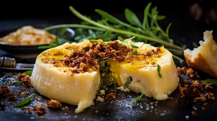 Photo of Italian dish Cheese Casu Marzu - obrazy, fototapety, plakaty