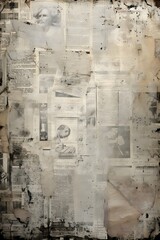 old newspaper old news paper background, in the style of realism with surrealistic elements, 1860–1969, eroded interiors, disintegrated - obrazy, fototapety, plakaty