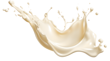 White Chocolate Milk Splash on transparent background PNG