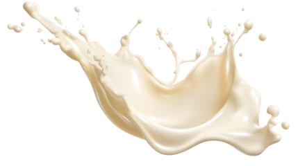Deurstickers White Chocolate Milk Splash on transparent background PNG © Prasanth