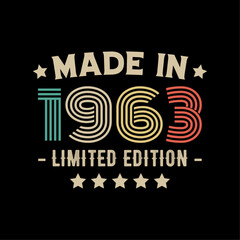 Made in 1963 limited edition t-shirt design