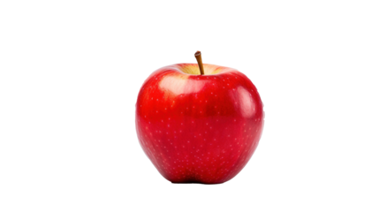 An apple isolated on transparent background, image with background removed, created with Generative Ai technology.