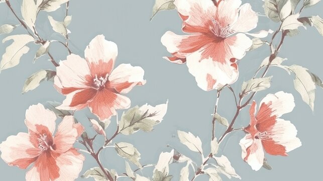 watercolor flowers backgrounds. illustrations in the style of handmade watercolors on a white background, generative artificial intelligence © redlis