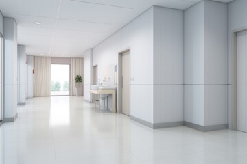 Obraz premium White hall in hospital corridor